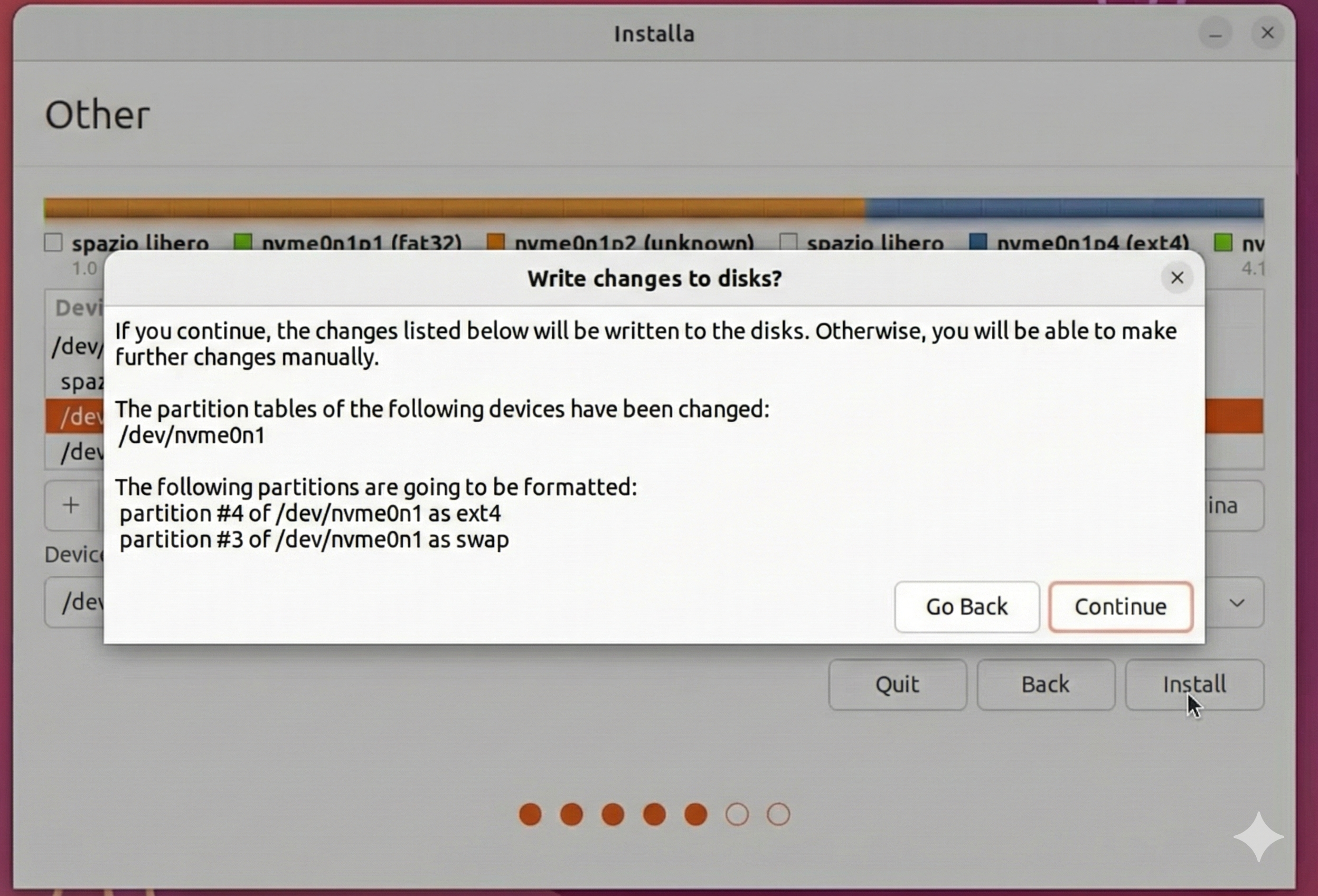Confirming changes to disk